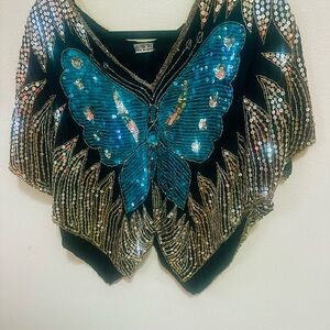 Vintage Sequin Butterfly Top